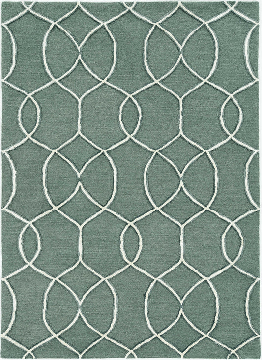 115 Gray & Ivory Wool Moroccan Hand Tufted Rug