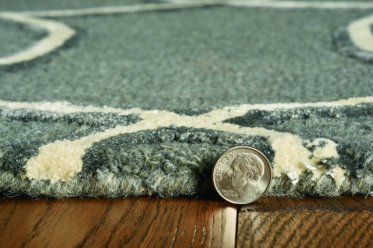 115 Gray & Ivory Wool Moroccan Hand Tufted Rug
