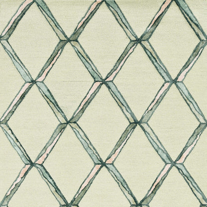 115 Cream Wool Geometric Hand Tufted Rug