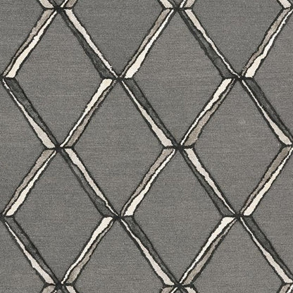8 x 10 Gray Wool Geometric Hand Tufted Rug
