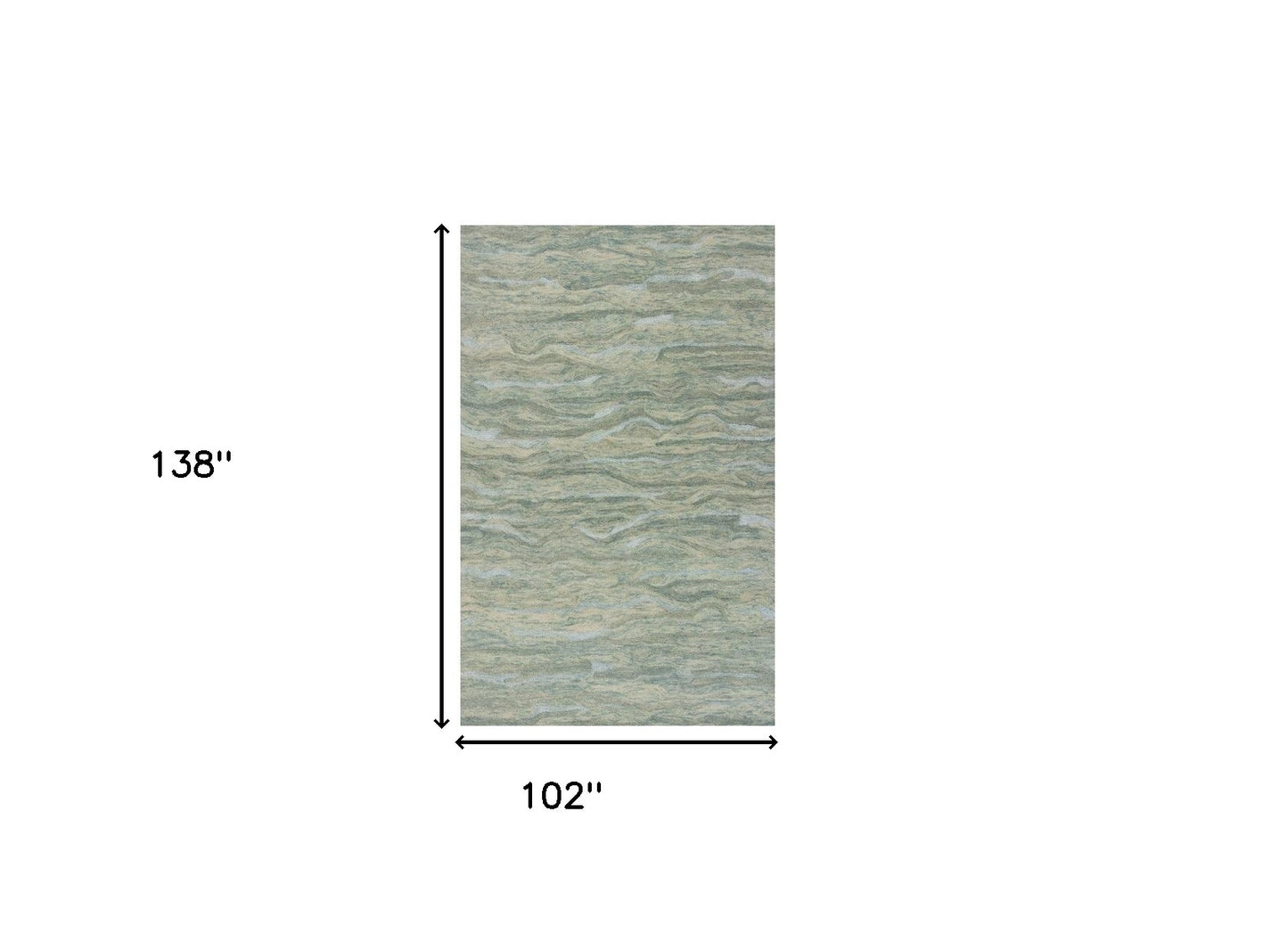 9 x 12 Blue & Beige Wool Hand Tufted Rug