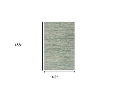 9 x 12 Blue & Beige Wool Hand Tufted Rug