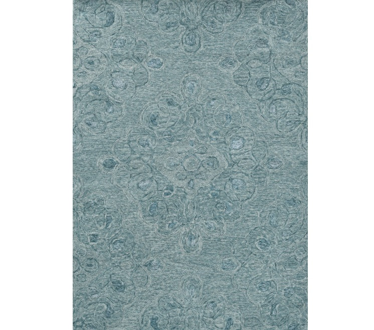 9 x 12 Seafoam Blue Hand Tufted Floral Indoor Rug