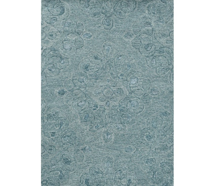 9 x 12 Seafoam Blue Hand Tufted Floral Indoor Rug