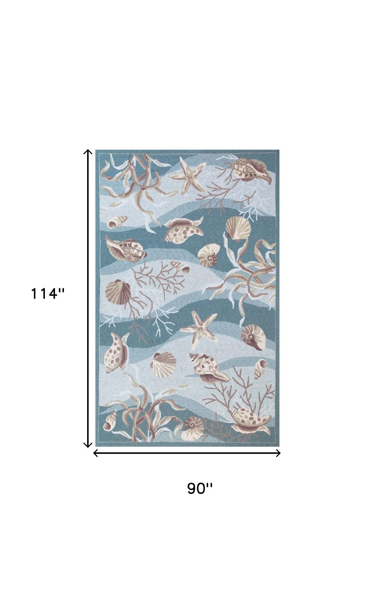 90 X 114 Seafoam Polyester Rug