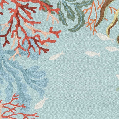 90 X 114 Blue Polyester Rug