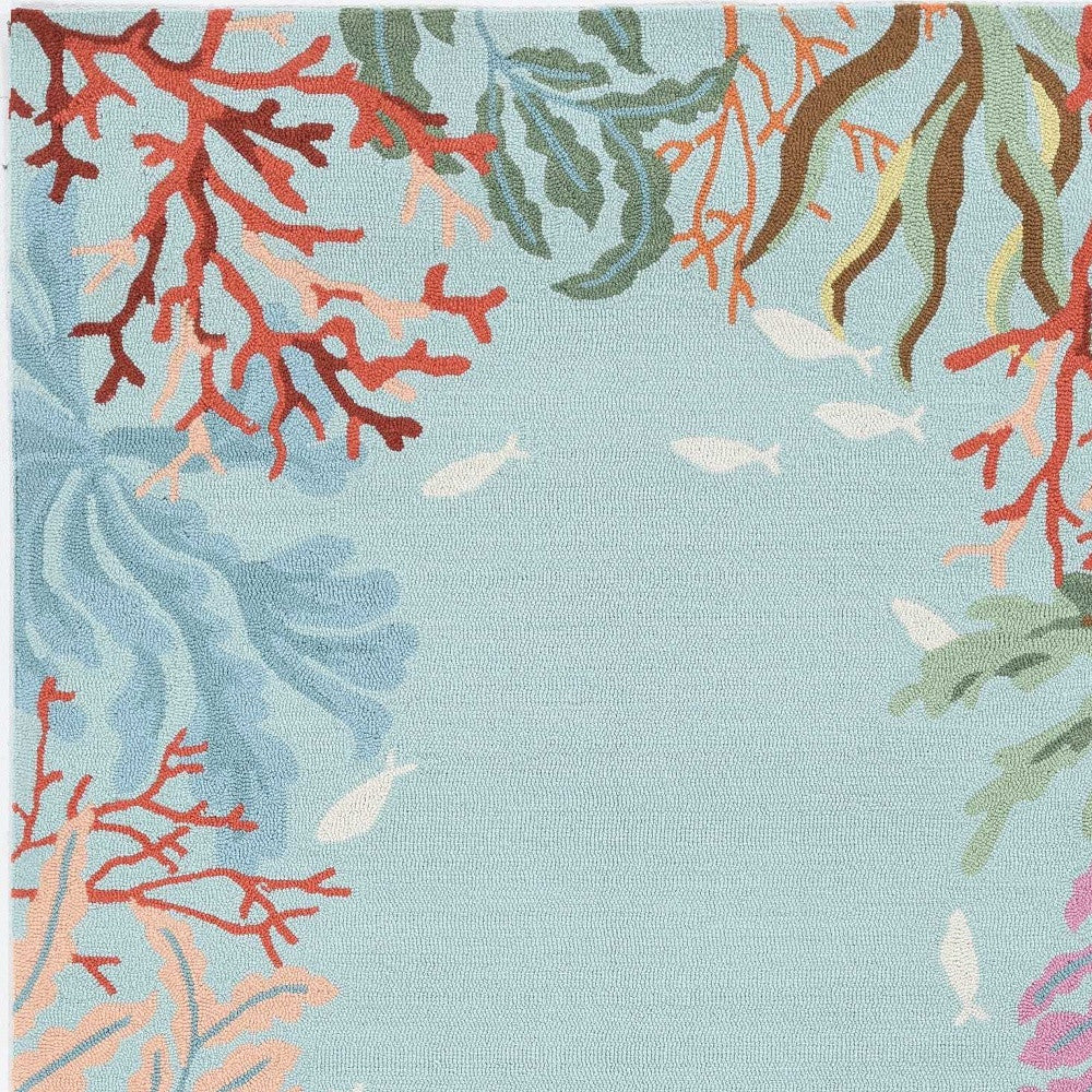 90 X 114 Blue Polyester Rug