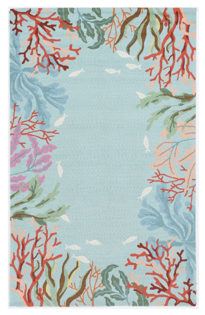 90 X 114 Blue Polyester Rug