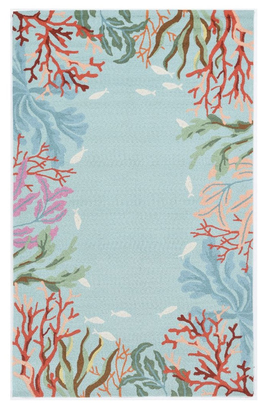 90 X 114 Blue Polyester Rug