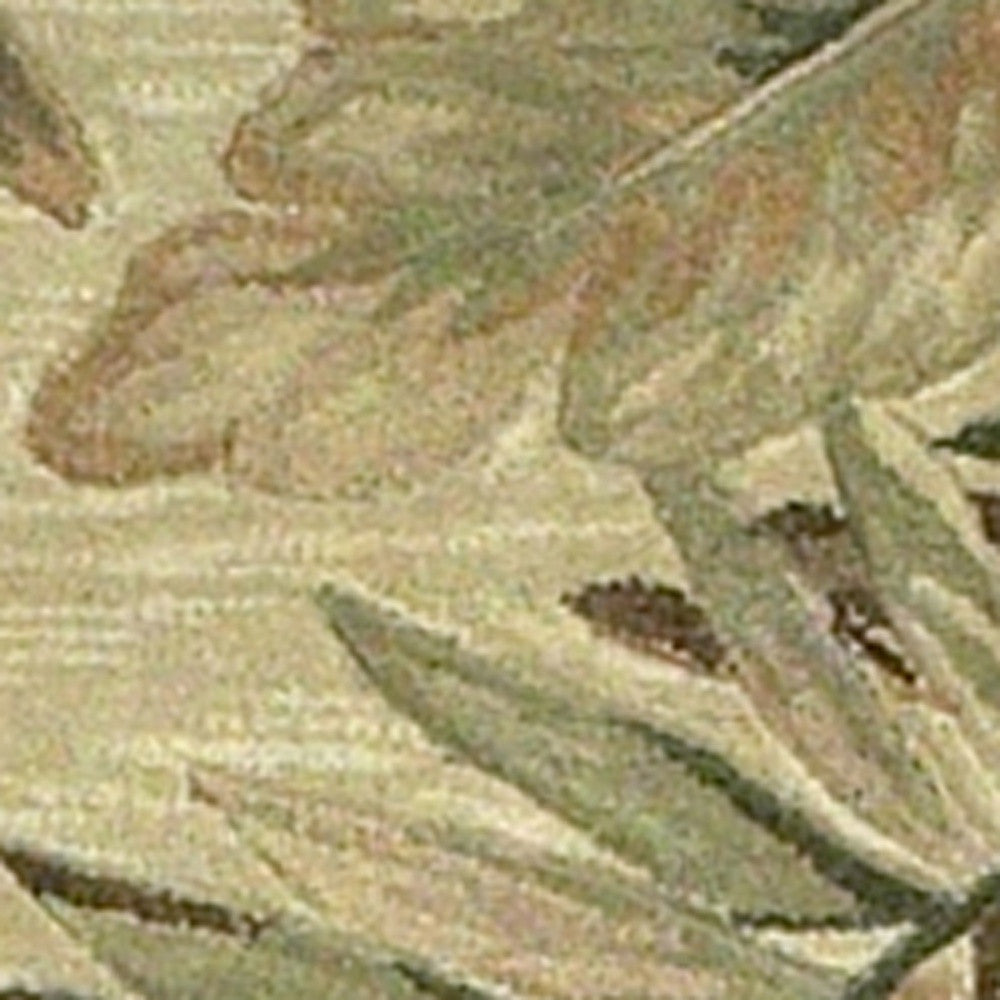 8 x 10 Ivory Hand Tufted Tropical Leaves Indoor Rug