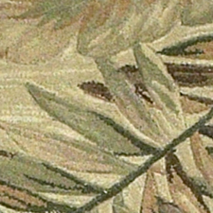 9 x 12 Ivory Hand Tufted Tropical Leaves Indoor Rug