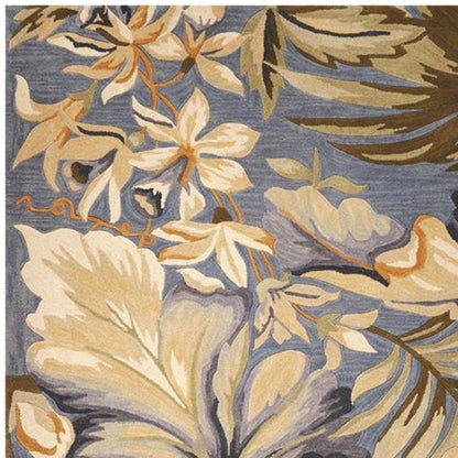 93 X 114 Blue Wool Rug