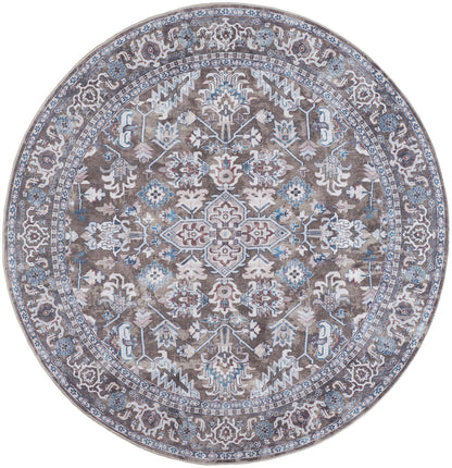 Nourison New Concept Olive & Ivory Machine Washable Rug - 7'10" Round