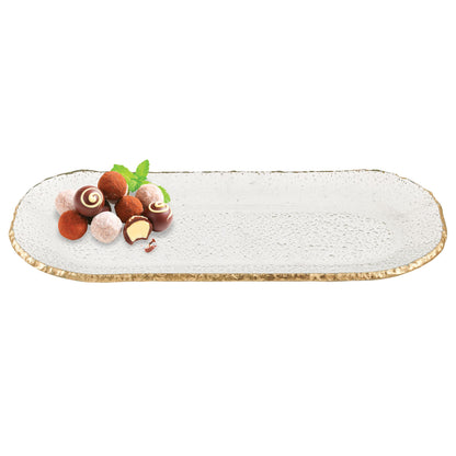 Mouth Blown Oval Edge Gold Leaf Platter
