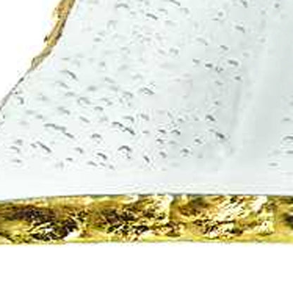 Mouth Blown Rectangular Edge Gold Leaf Serving Platter