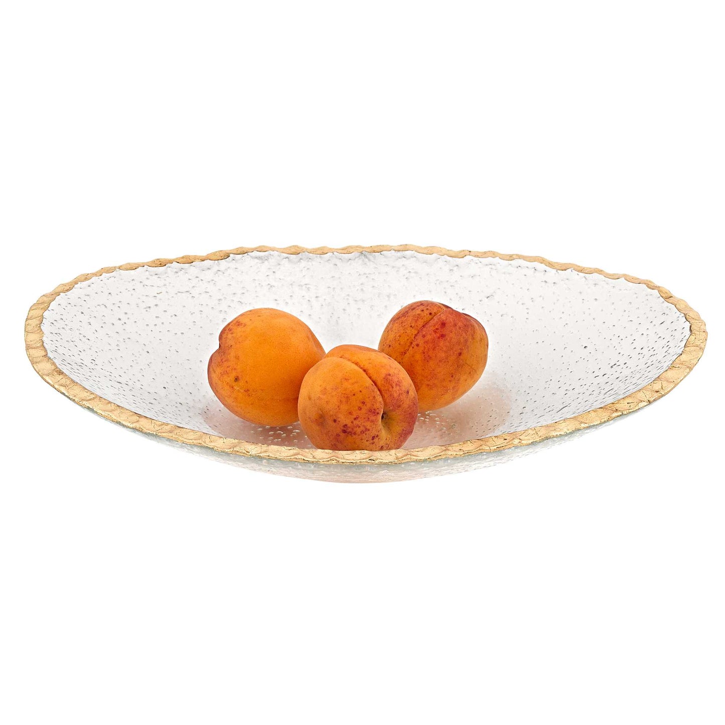 Hand Decorated Oval Edge Gold Leaf Serving Bowl