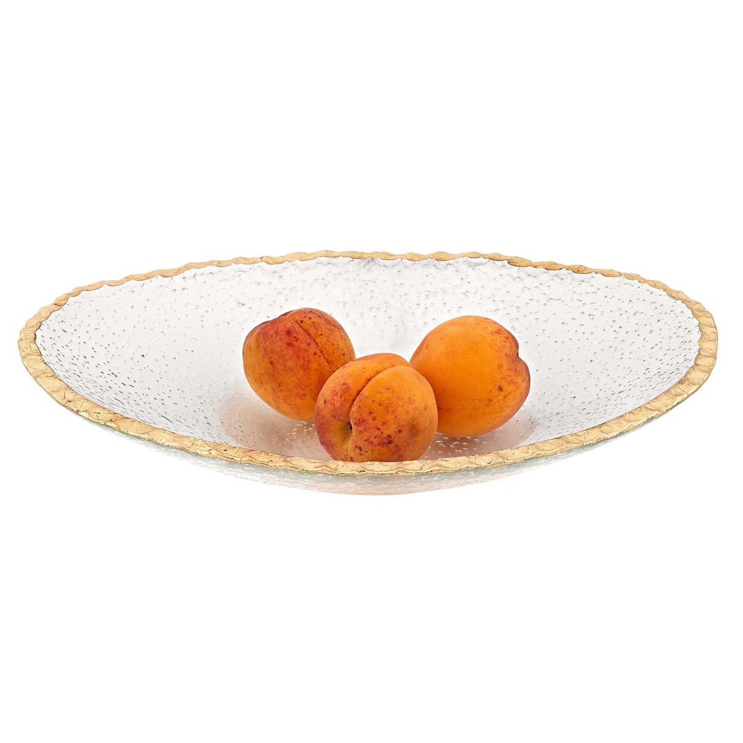 Hand Decorated Oval Edge Gold Leaf Serving Bowl