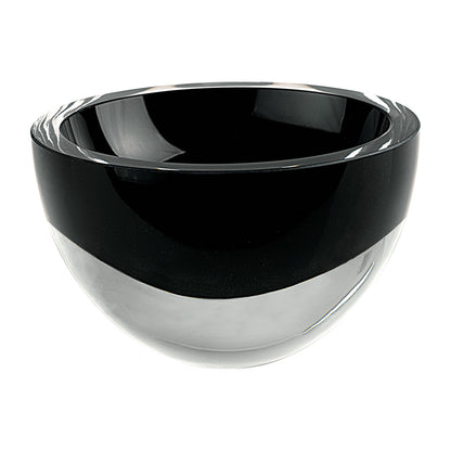 Black Mouth Blown Crystal Thick Walled Bowl