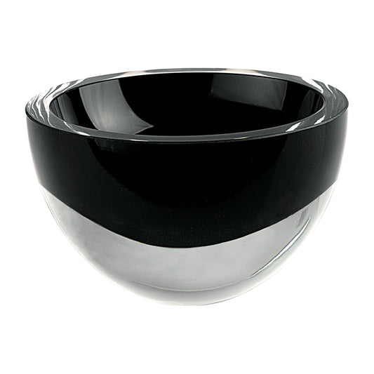 Black Mouth Blown Crystal Thick Walled Bowl