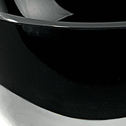 Black Mouth Blown Crystal Thick Walled Bowl