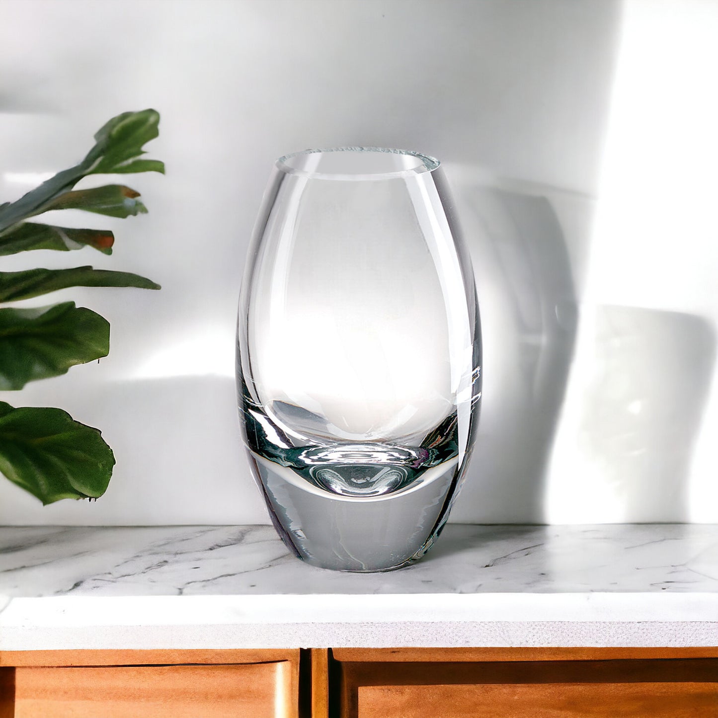 Clear Lead Free Crystal Oval Table Vase
