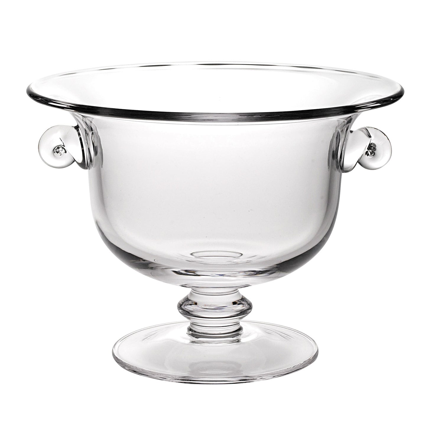 Clear Mouth  Blown Crystal Round Pedestal Centerpiece Bowl
