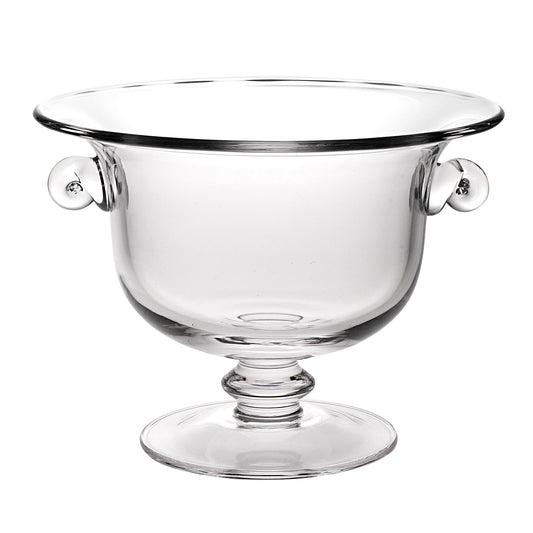 Clear Mouth  Blown Crystal Round Pedestal Centerpiece Bowl