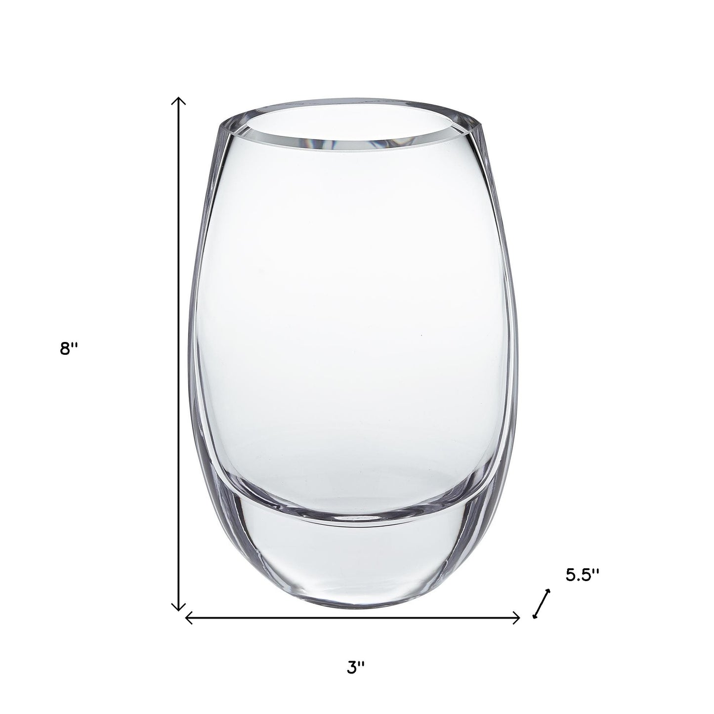 Clear Cylinder Crystal Glass Table Vase