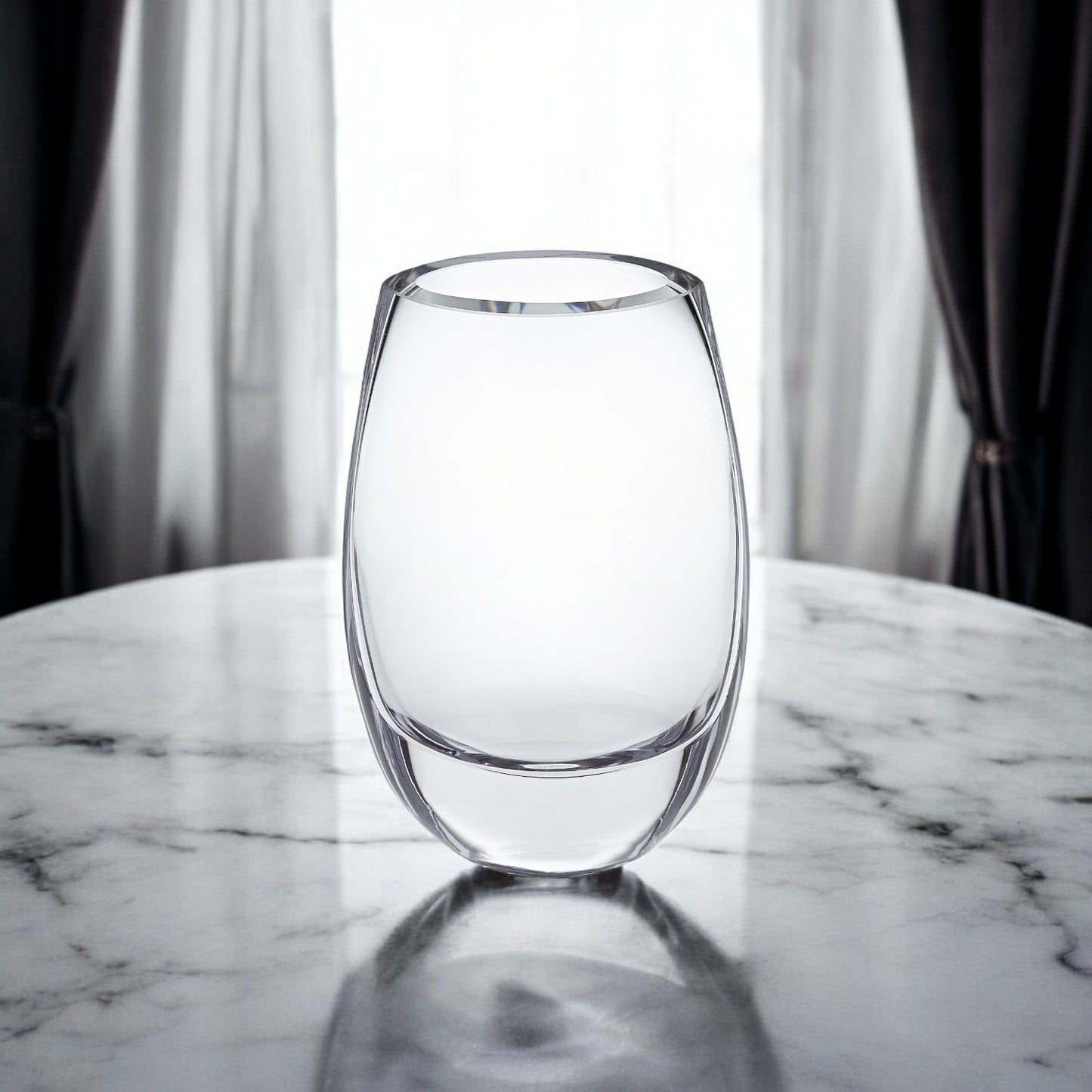 Clear Cylinder Crystal Glass Table Vase