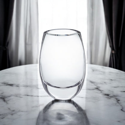 Clear Cylinder Crystal Glass Table Vase
