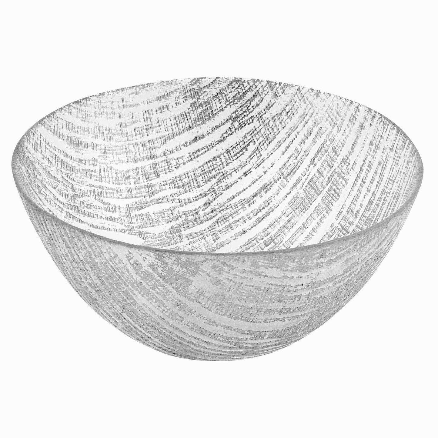 Clear And Silver Crystal Round Serving Bowl