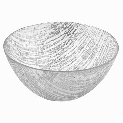 Clear And Silver Crystal Round Serving Bowl