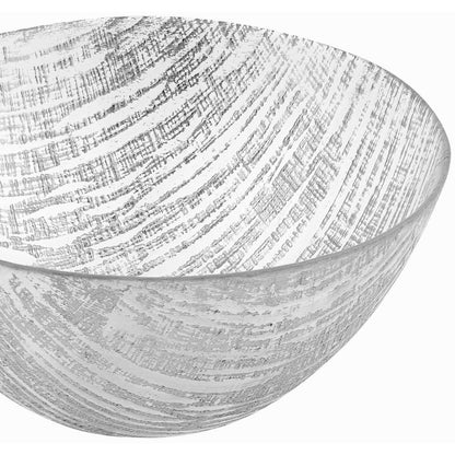 Clear And Silver Crystal Round Serving Bowl