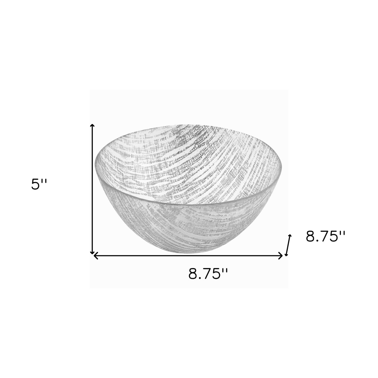 Clear And Silver Crystal Round Serving Bowl