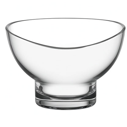 Clear Mouth Blown Slant Edge Glass Candy Bowl