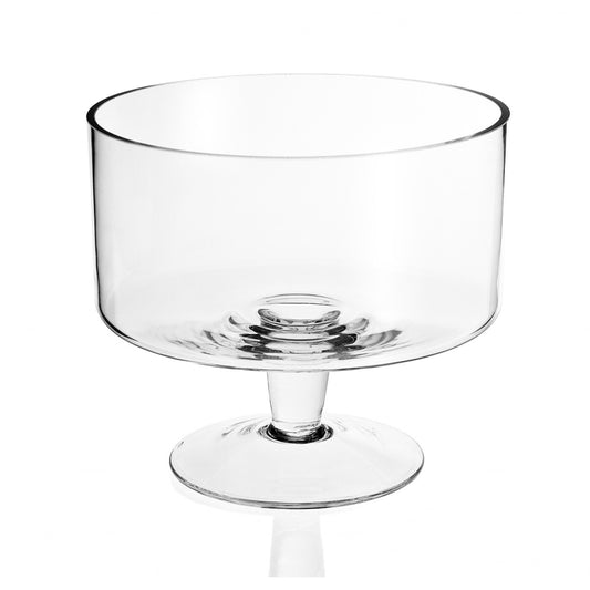 Clear Mouth Blown Crystal Round Trifle Bowl