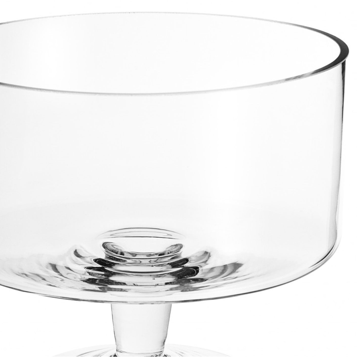 Clear Mouth Blown Crystal Round Trifle Bowl