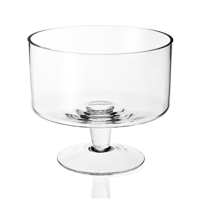 Clear Mouth Blown Crystal Round Trifle Bowl