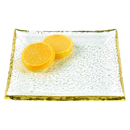 Set Of 4 Square Edge Gold Plates