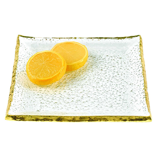 Set Of 4 Square Edge Gold Plates