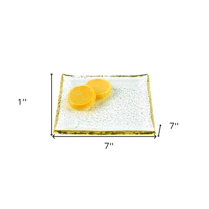Set Of 4 Square Edge Gold Plates