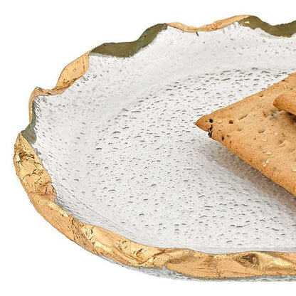 Glass Oval Edge Gold Leaf Platter