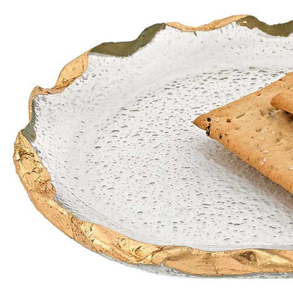 Glass Oval Edge Gold Leaf Platter