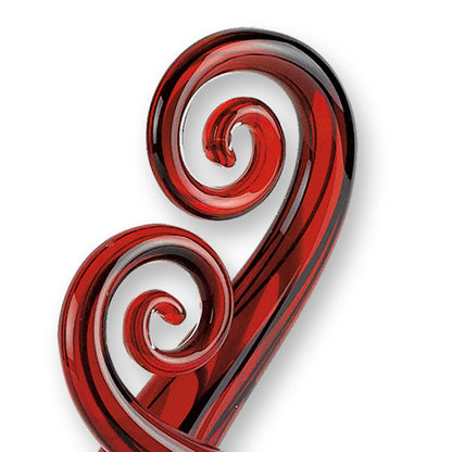 Clear Burgundy & Black Murano Glass Modern Abstract Tabletop Sculpture