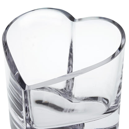 Clear Mouth Blown European Crystal Heart Bowl