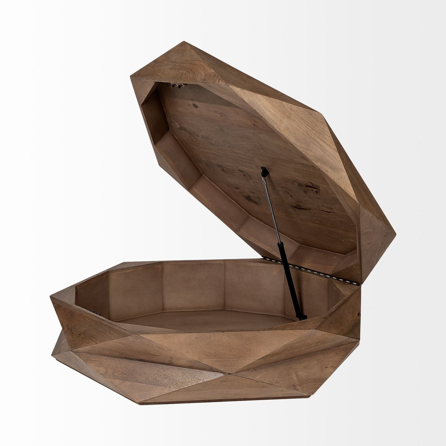 Brown Wood Hexagon Coffee Table image 5