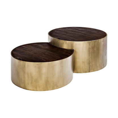Brown Wood Round Nested Coffee Tables image 2