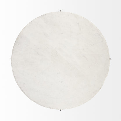 Round White Marble Top Gold & Metal Base Coffee Table image 6