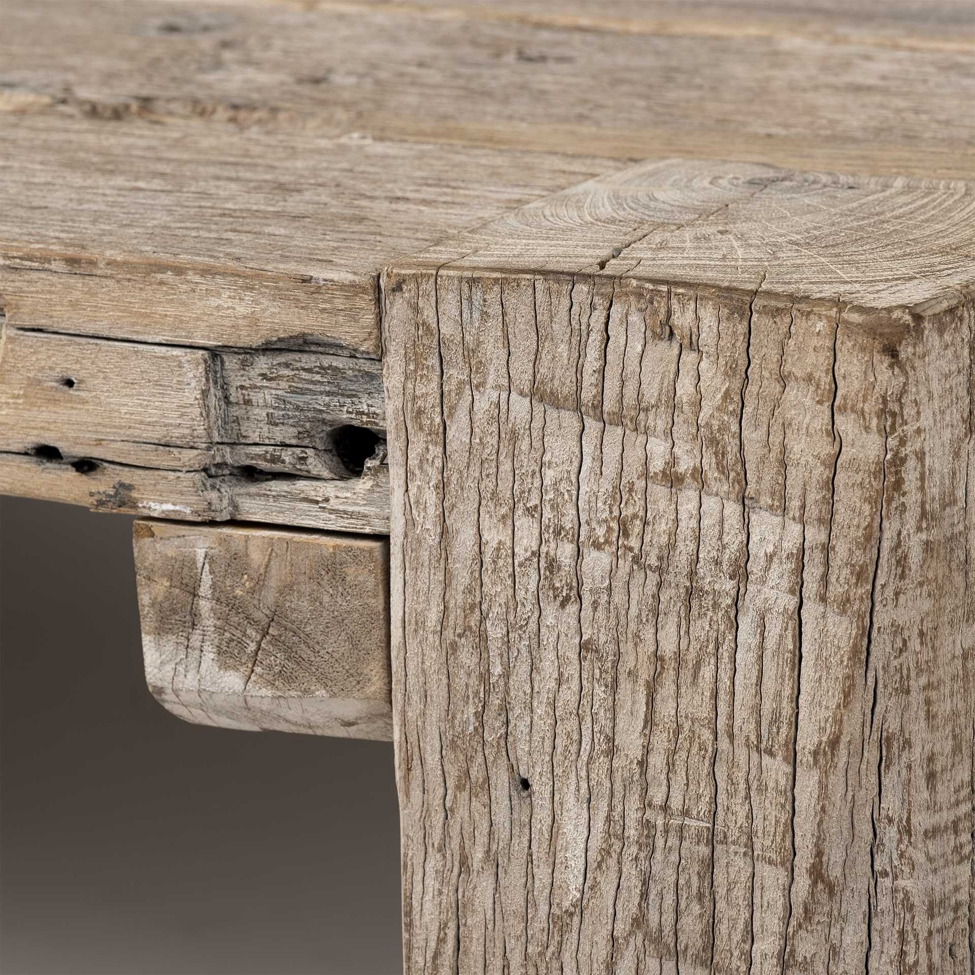 Natural Wood Distressed Coffee Table image 6