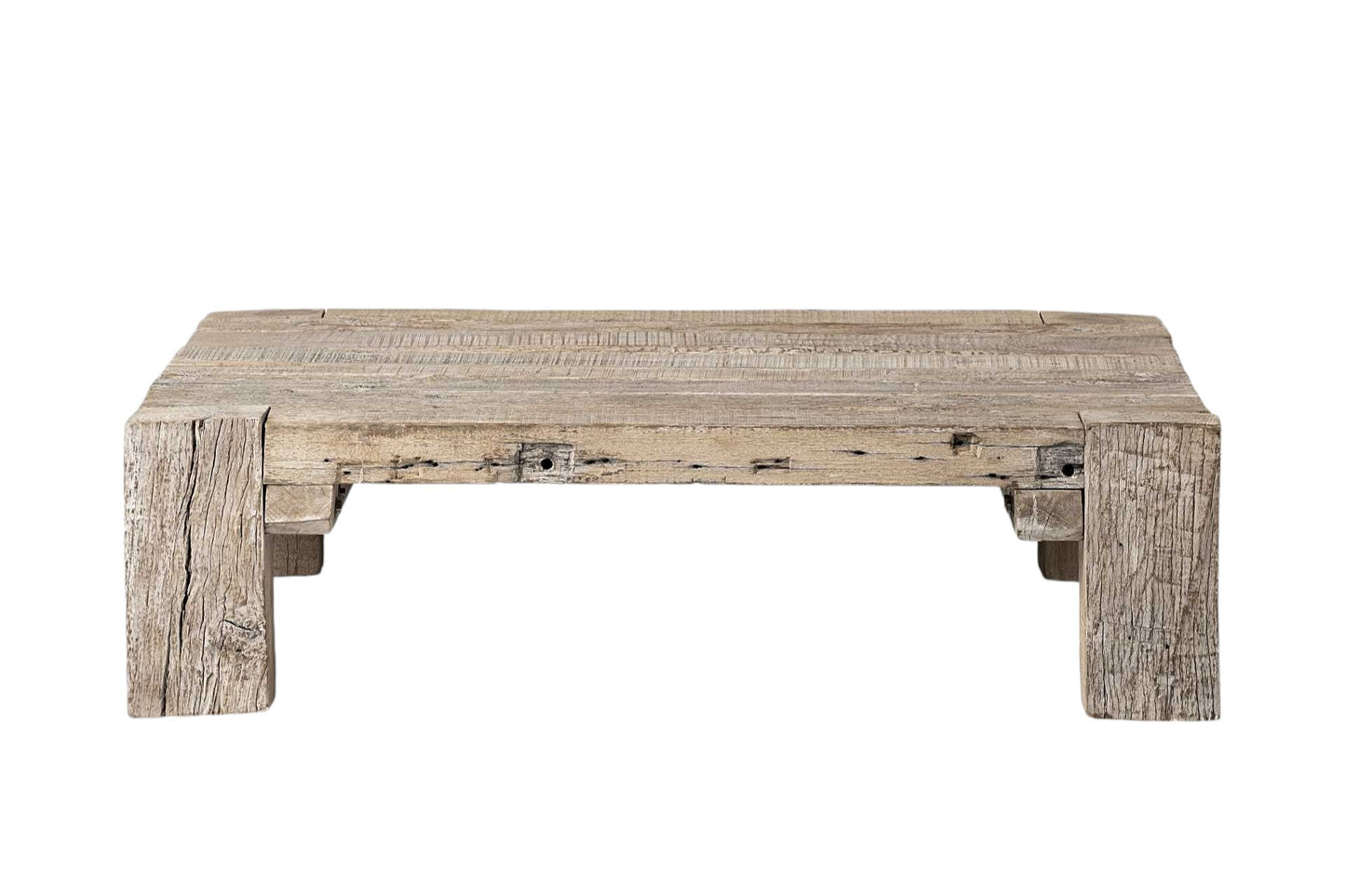 Natural Wood Distressed Coffee Table image 2